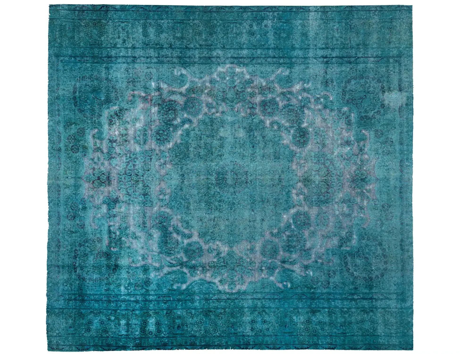 Türkis Persien Persischer Vintage Teppich 280 x 280 cm - Einzigartiger handgefertigter Teppich