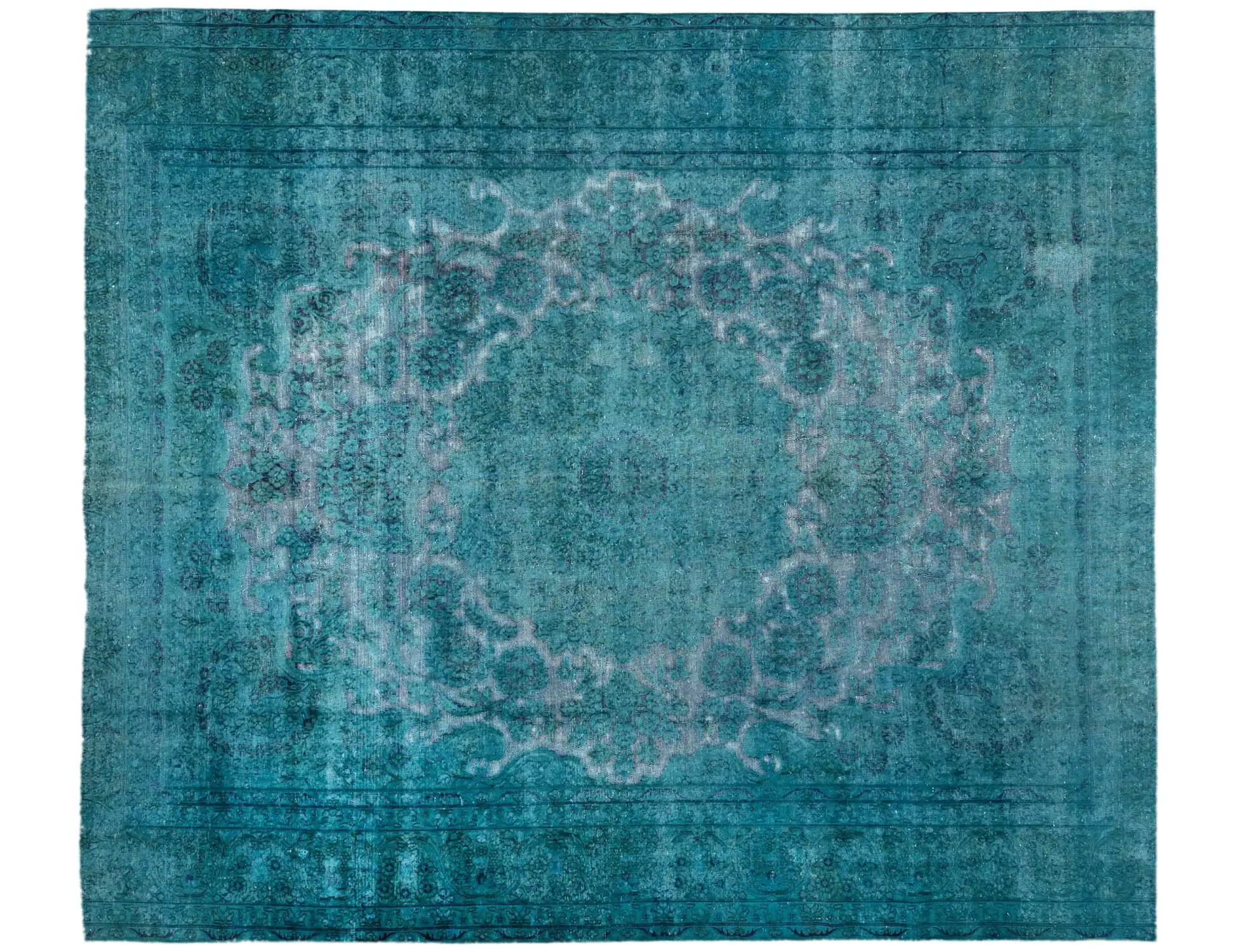Türkis Persien Persischer Vintage Teppich 350 x 280 cm - Einzigartiger handgefertigter Teppich