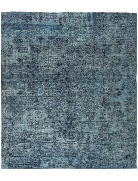 Blå Persien Persisk vintage matta 147 x 147 cm