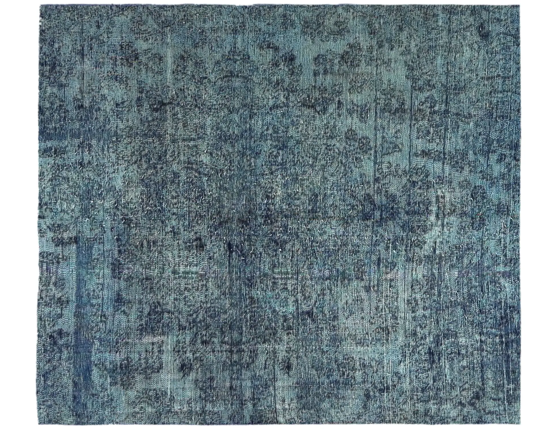 Blau Persien Persischer Vintage Teppich 147 x 147 cm - Einzigartiger handgefertigter Teppich
