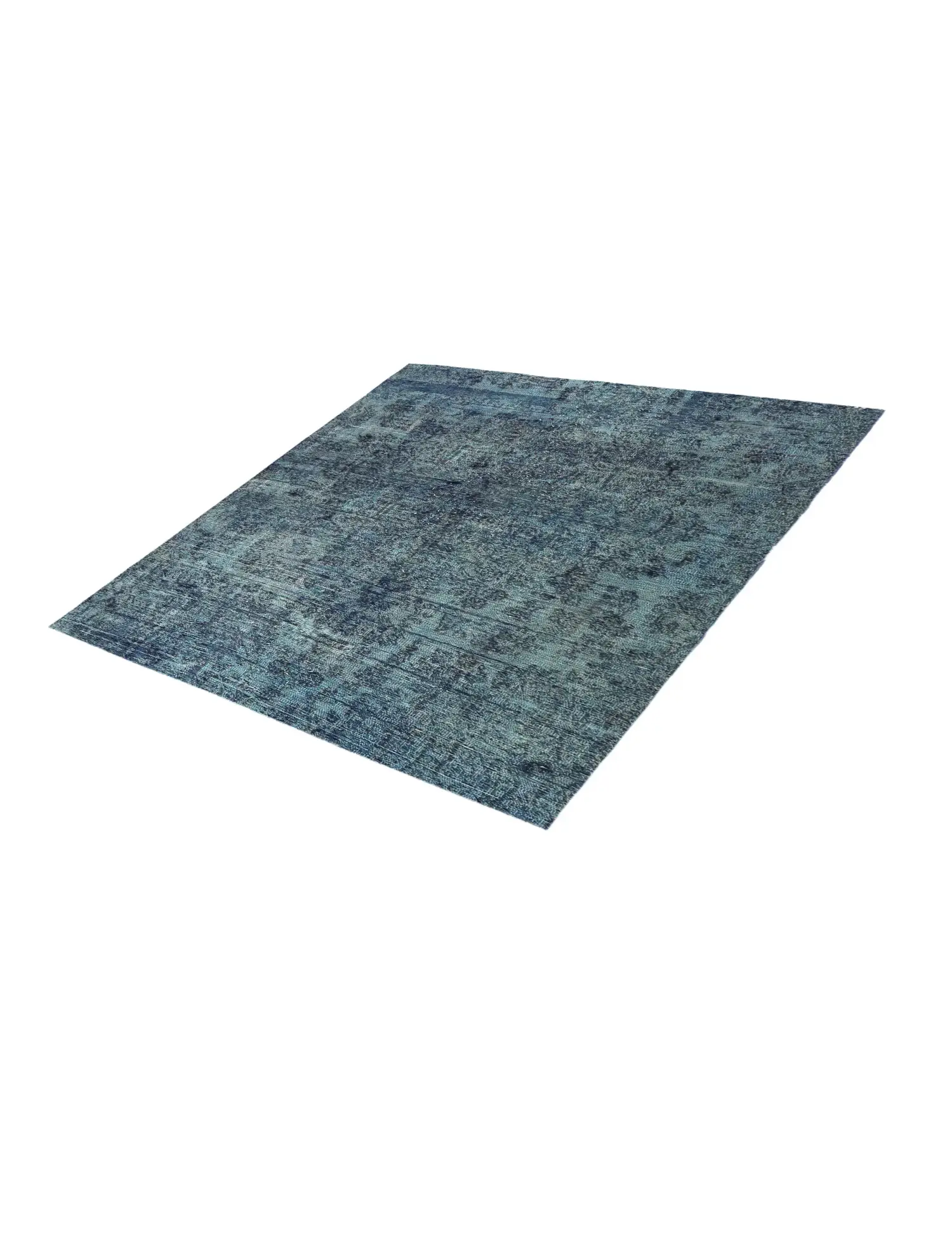 Blau Persien Persischer Vintage Teppich 147 x 147 cm - Einzigartiger handgefertigter Teppich