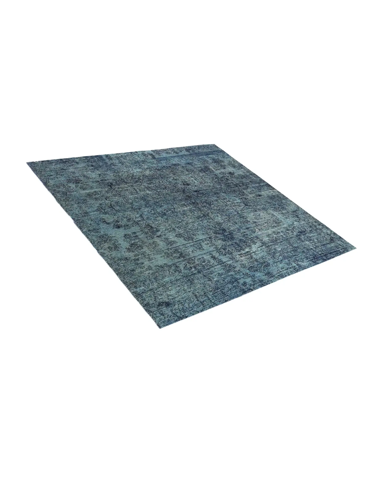 Blau Persien Persischer Vintage Teppich 147 x 147 cm - Einzigartiger handgefertigter Teppich