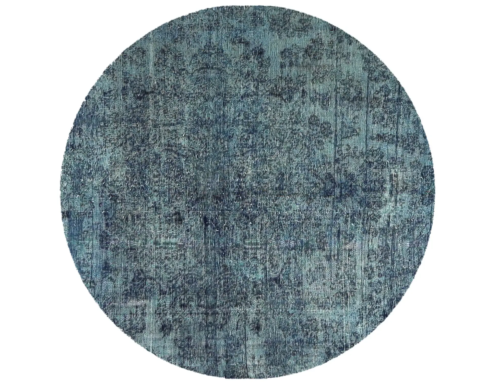 Blau Persien Persischer Vintage Teppich 147 x 147 cm - Einzigartiger handgefertigter Teppich
