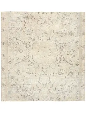Beige Türkei Vintage Teppich 143 x 143 cm