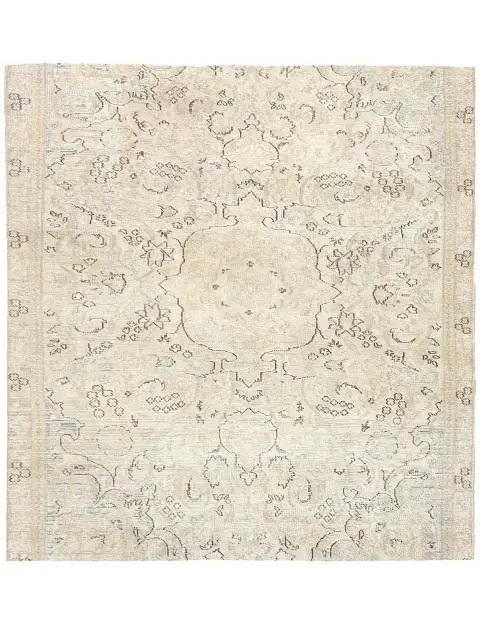 Beige Türkei Vintage Teppich 143 x 143 cm