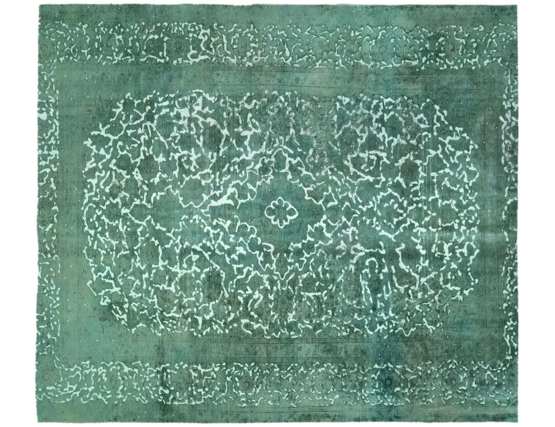 Grün Persien Persischer Vintage Teppich 200 x 200 cm