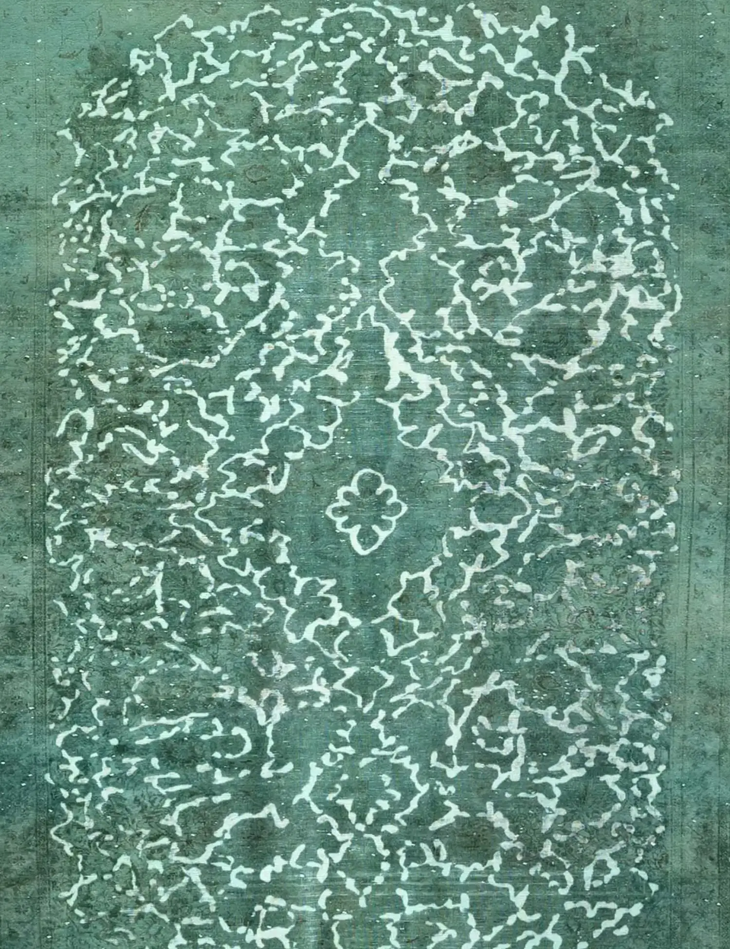 Grün Persien Persischer Vintage Teppich 200 x 200 cm - Einzigartiger handgefertigter Teppich