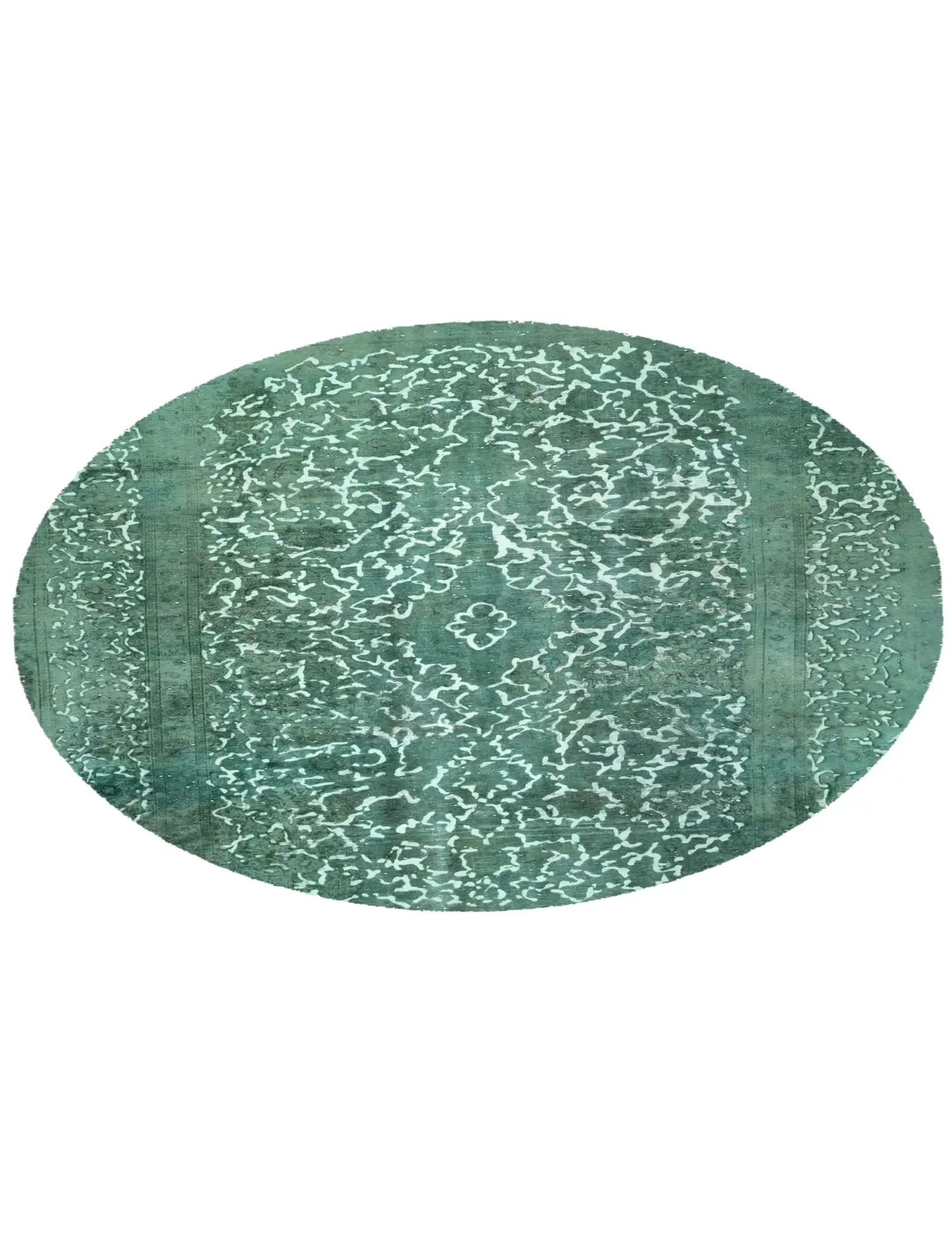 Grün Persien Persischer Vintage Teppich 200 x 200 cm - Einzigartiger handgefertigter Teppich