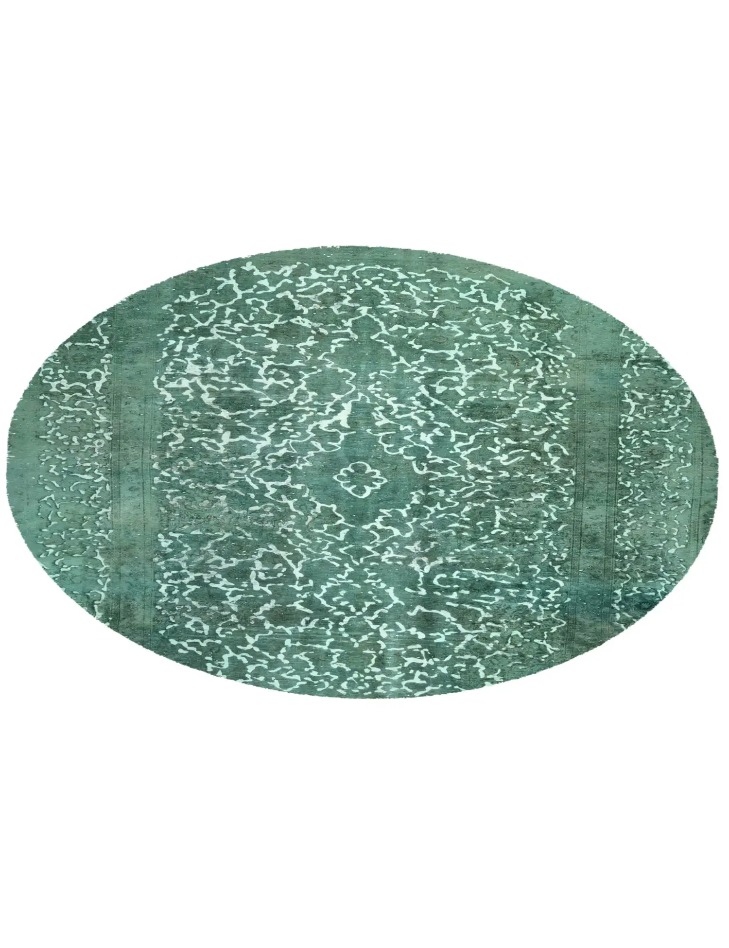 Grün Persien Persischer Vintage Teppich 200 x 200 cm - Einzigartiger handgefertigter Teppich