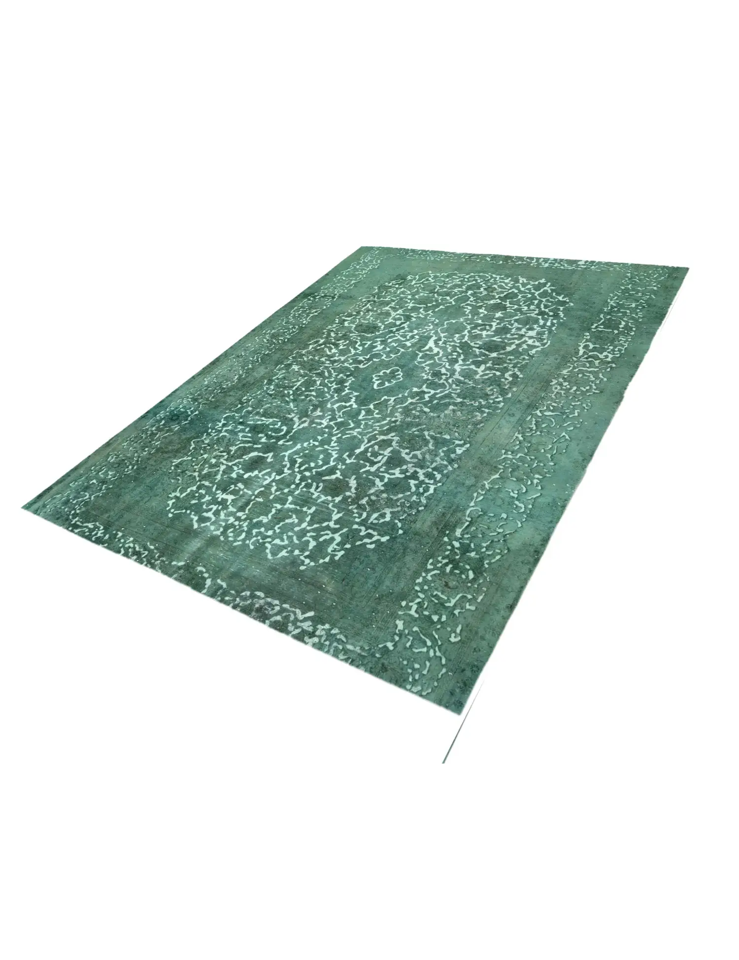 Green Persia Persian Vintage Carpet 250 x 200 cm - Unique Handmade Carpet