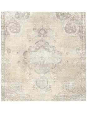 Beige Persien Persischer Vintage Teppich 142 x 142 cm
