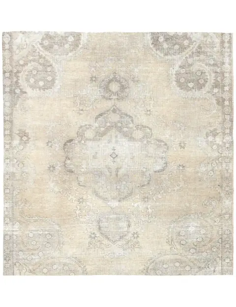 Beige Persien Persischer Vintage Teppich 142 x 142 cm