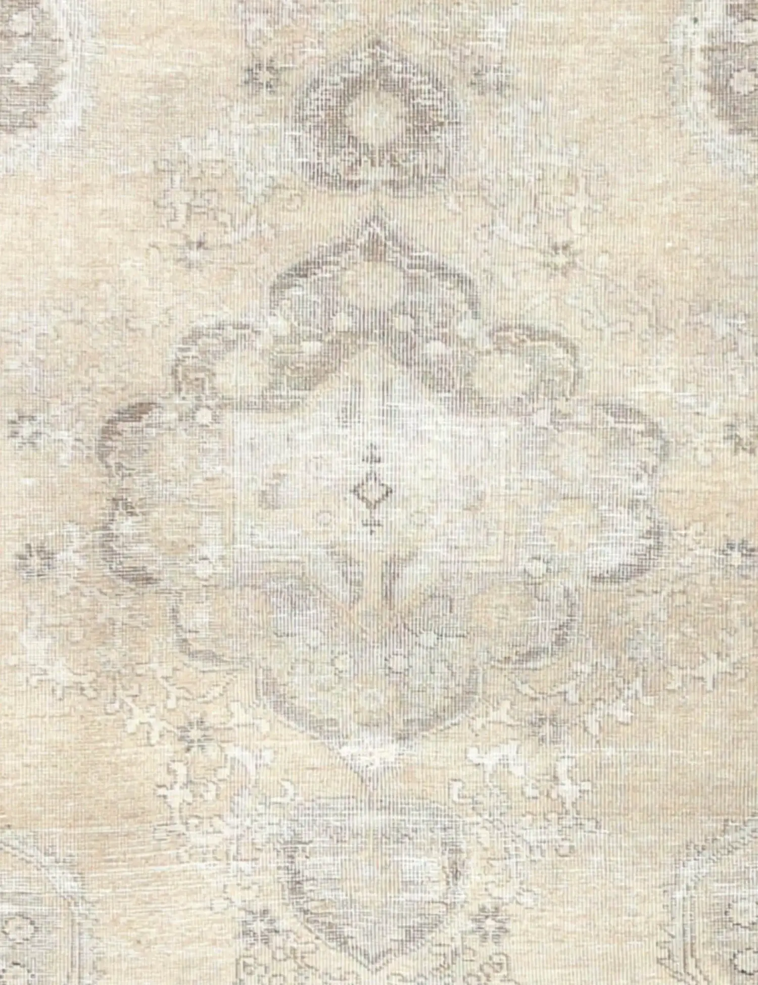 Beige Persia Persian Vintage Carpet 142 x 142 cm - Unique Handmade Carpet