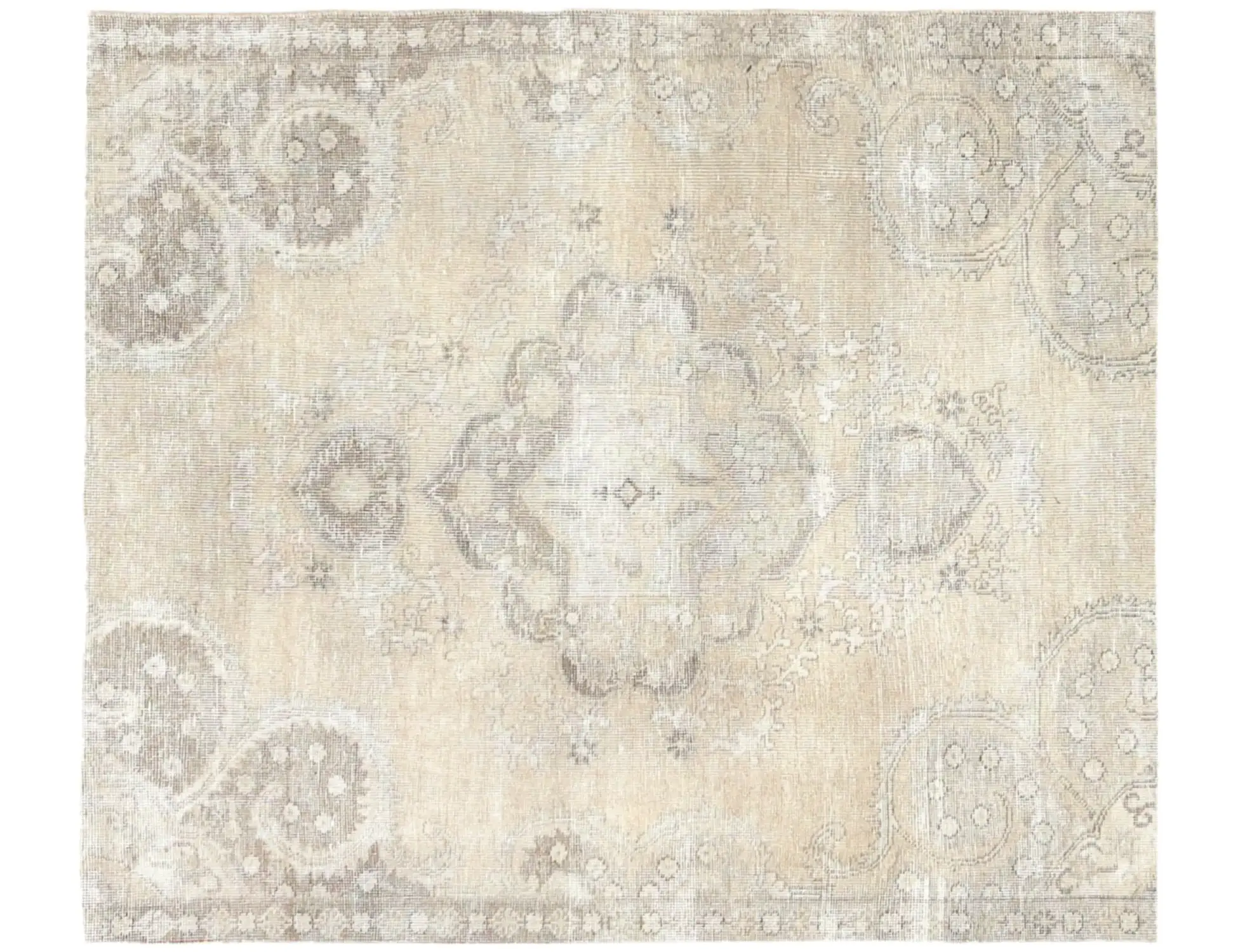 Beige Persien Persischer Vintage Teppich 200 x 142 cm - Einzigartiger handgefertigter Teppich