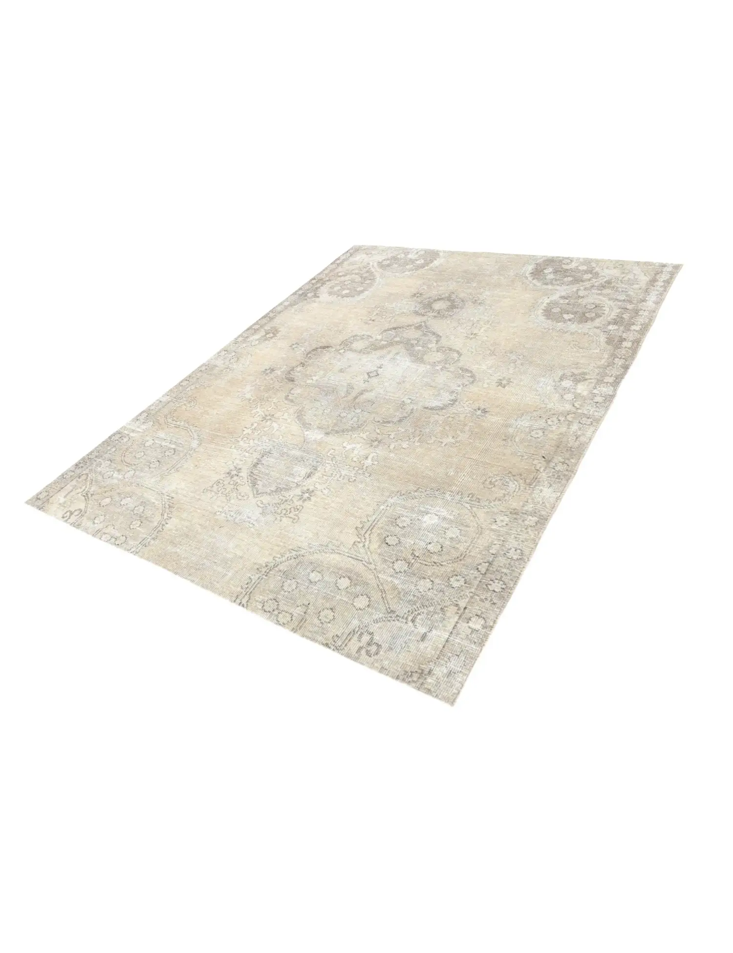 Beige Persien Persischer Vintage Teppich 200 x 142 cm - Einzigartiger handgefertigter Teppich