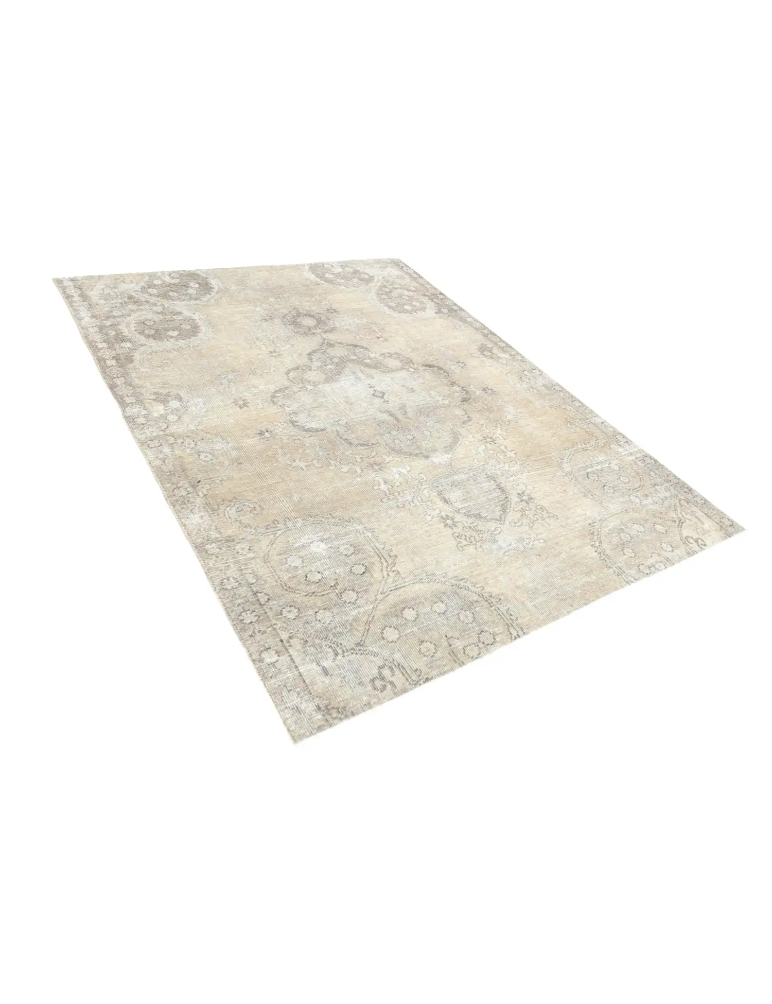 Beige Persien Persischer Vintage Teppich 200 x 142 cm - Einzigartiger handgefertigter Teppich