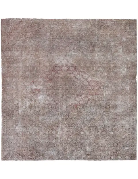 Grau Persien Persischer Vintage Teppich 150 x 150 cm