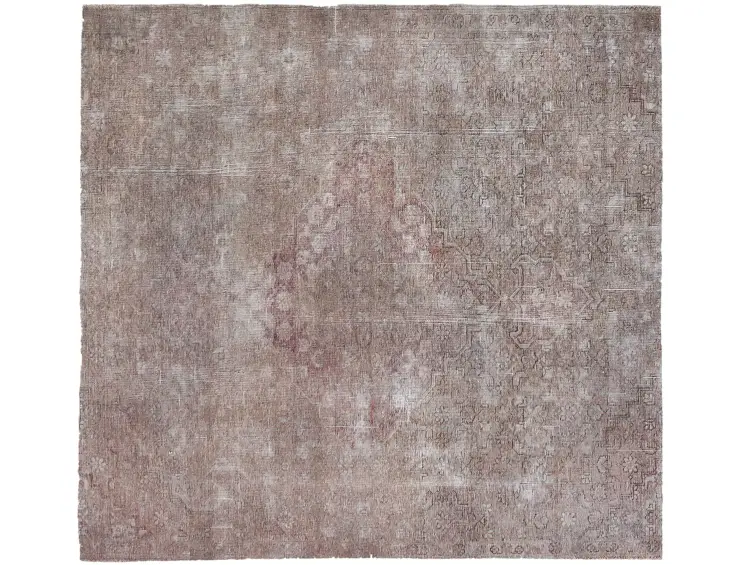 Grau Persien Persischer Vintage Teppich 150 x 150 cm