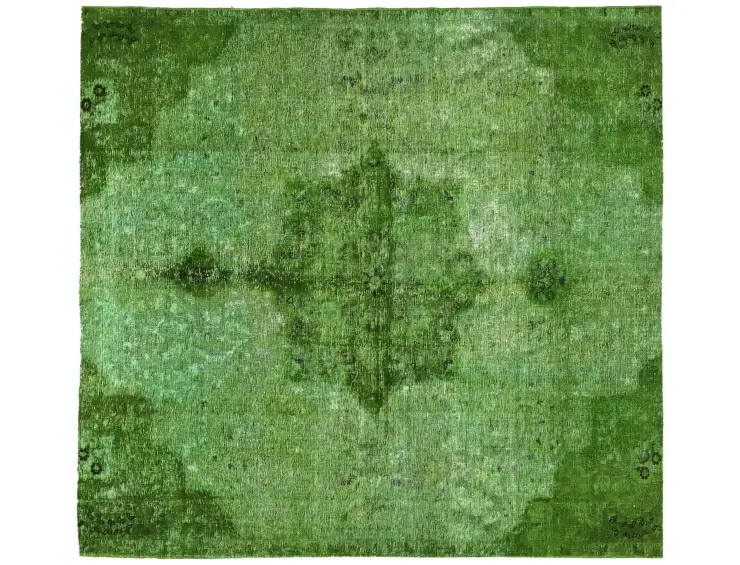 Grün Persien Persischer Vintage Teppich 220 x 220 cm