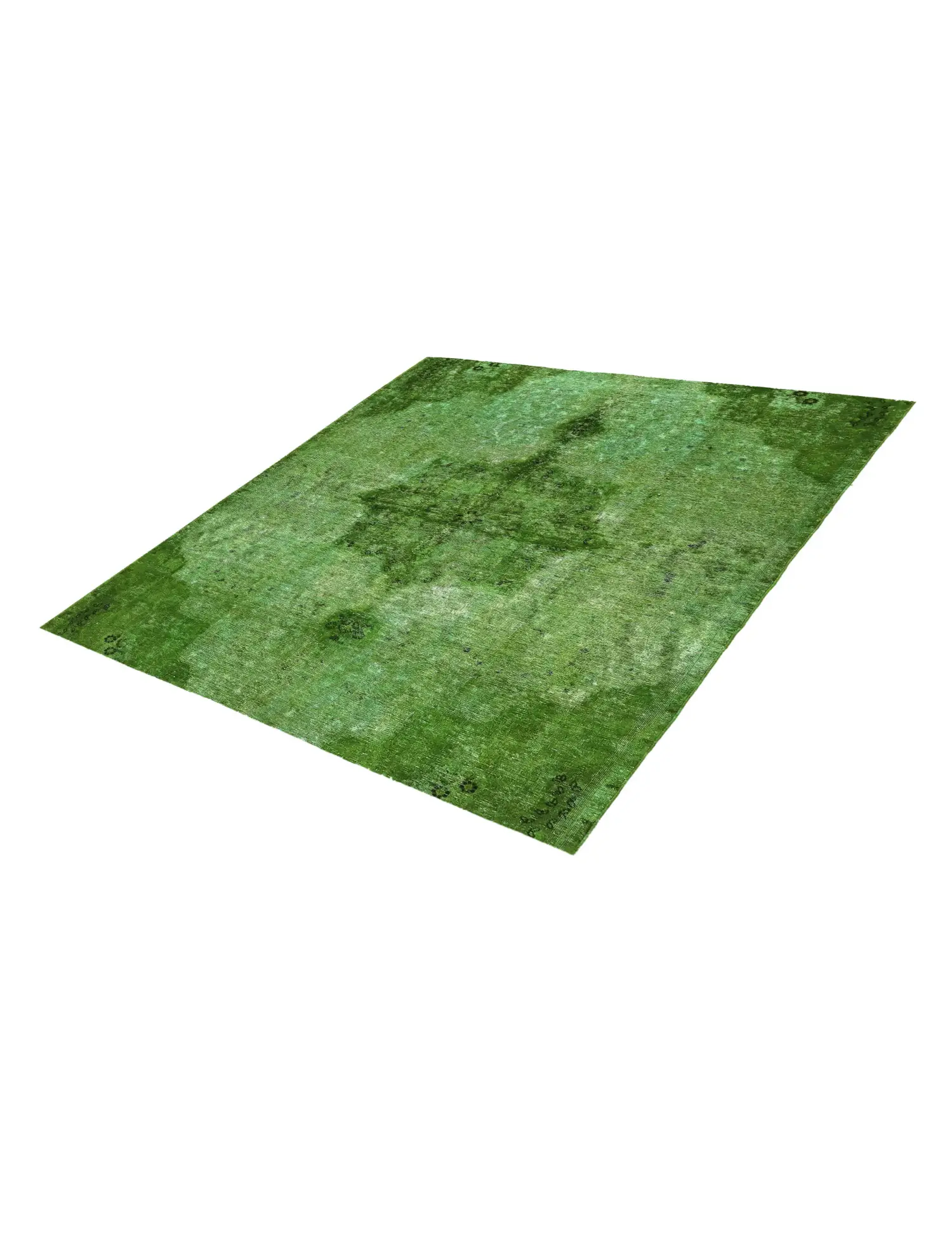 Grün Persien Persischer Vintage Teppich 220 x 220 cm - Einzigartiger handgefertigter Teppich