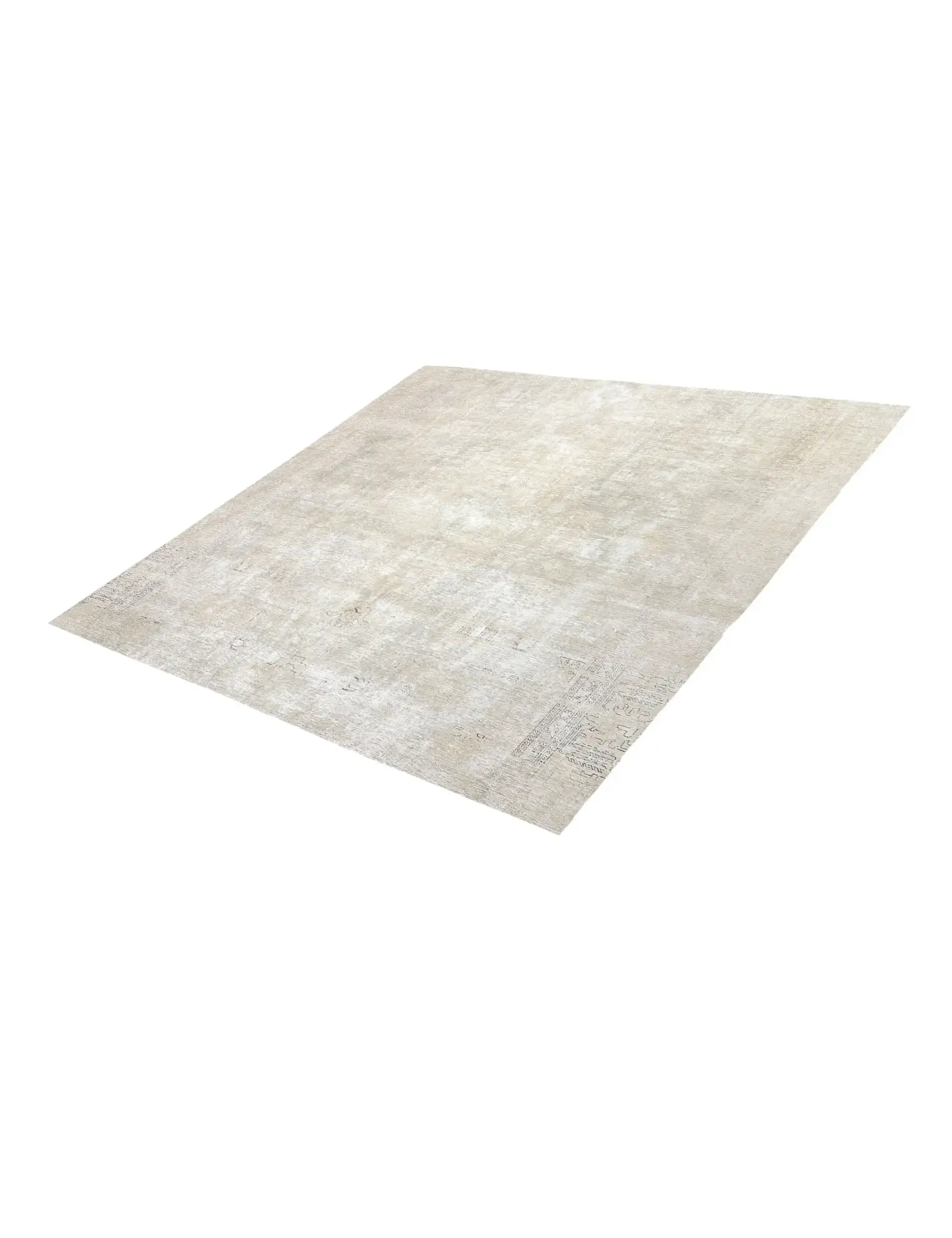 Beige Persien Persischer Vintage Teppich 273 x 273 cm - Einzigartiger handgefertigter Teppich