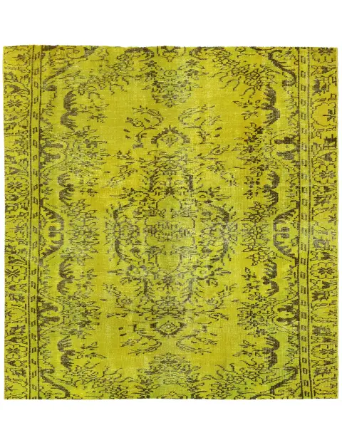 Gelb Persien Persischer Vintage Teppich 147 x 147 cm