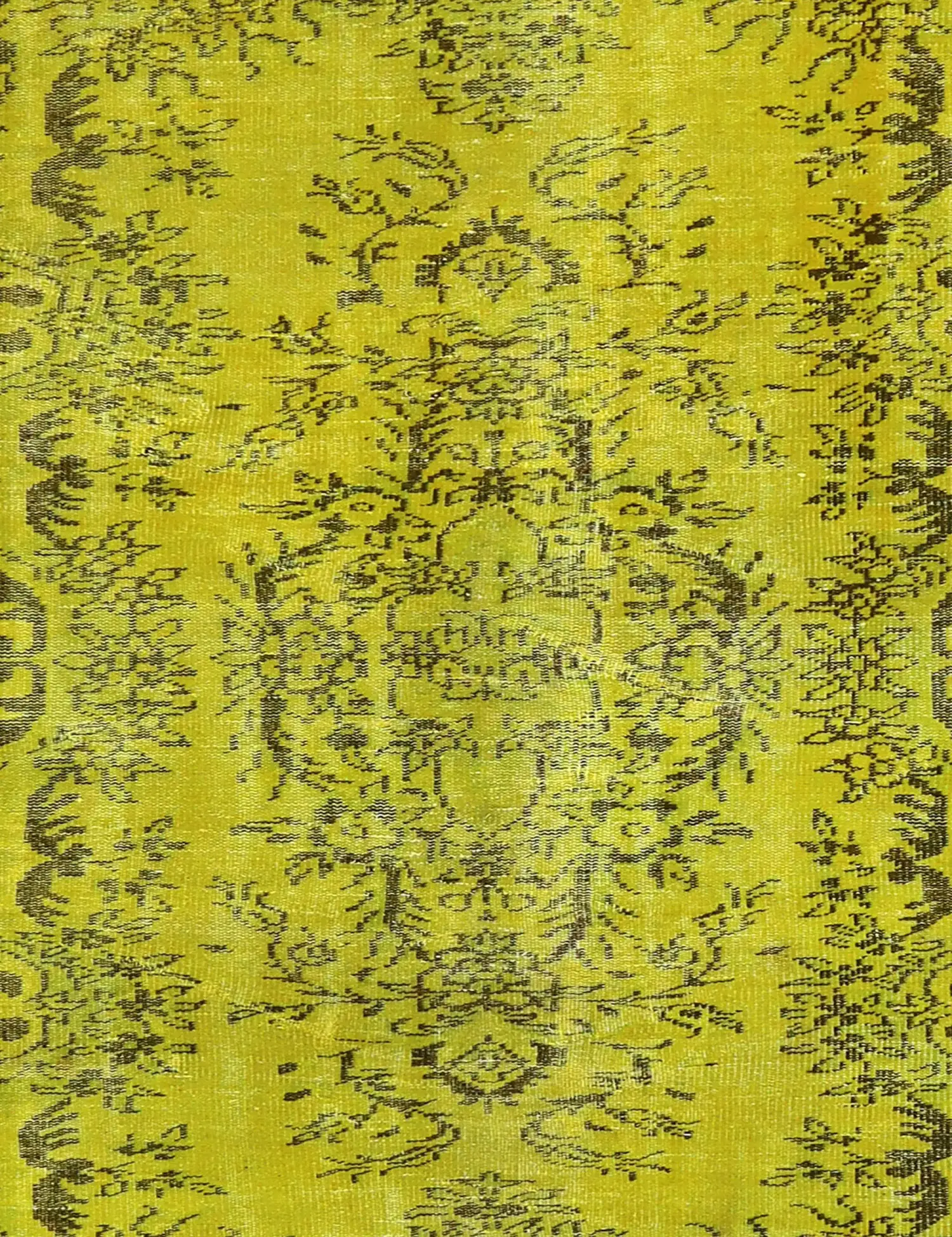 Gelb Persien Persischer Vintage Teppich 147 x 147 cm - Einzigartiger handgefertigter Teppich