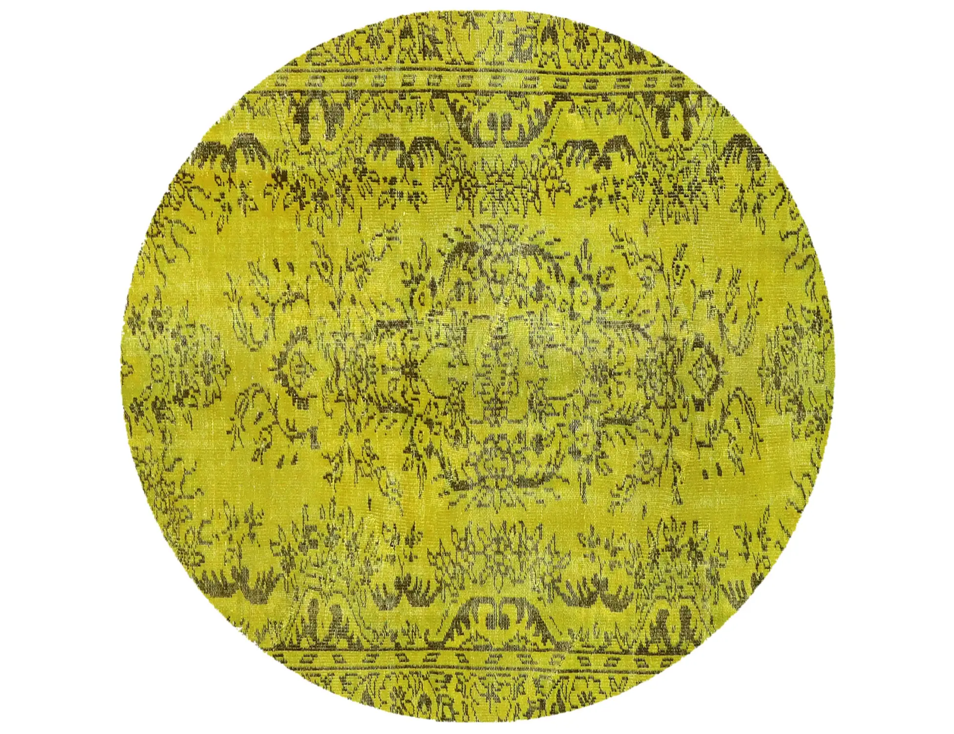 Gelb Persien Persischer Vintage Teppich 147 x 147 cm