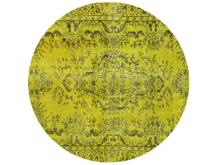Gelb Persien Persischer Vintage Teppich 147 x 147 cm