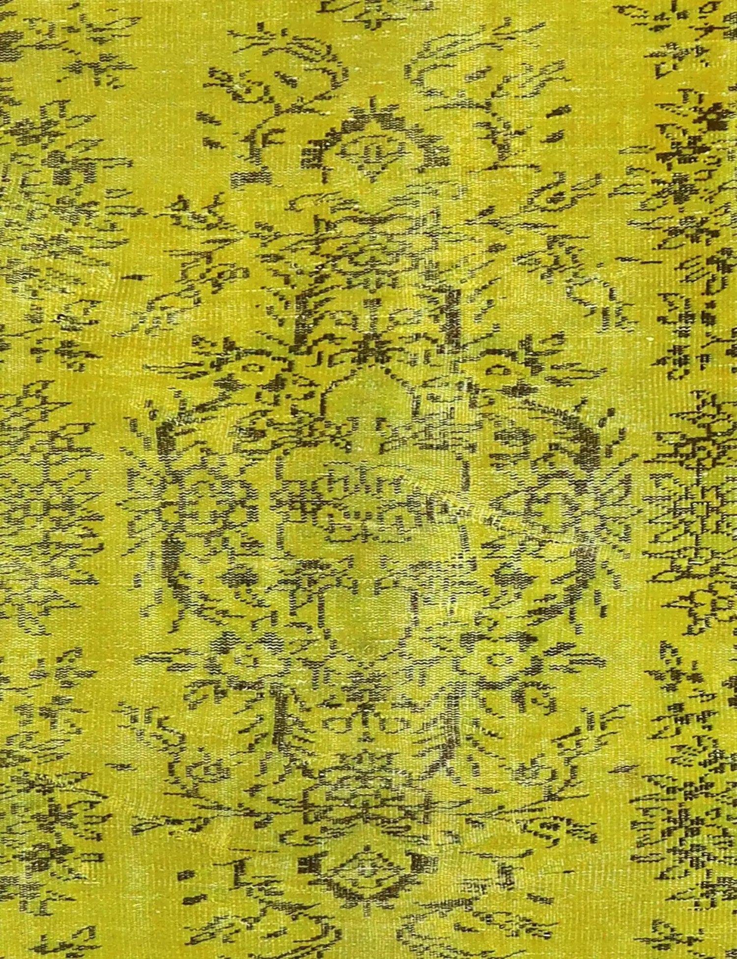 Gelb Persien Persischer Vintage Teppich 147 x 147 cm - Einzigartiger handgefertigter Teppich