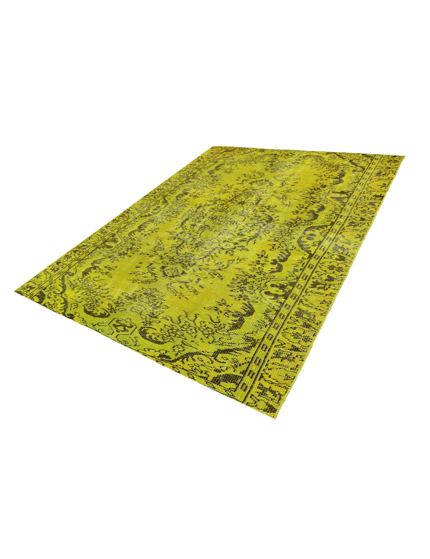 Gelb Persien Persischer Vintage Teppich 200 x 147 cm - Einzigartiger handgefertigter Teppich