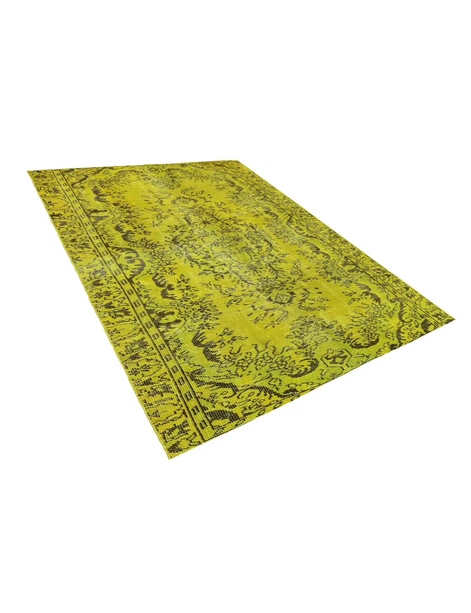 Gelb Persien Persischer Vintage Teppich 200 x 147 cm - Einzigartiger handgefertigter Teppich