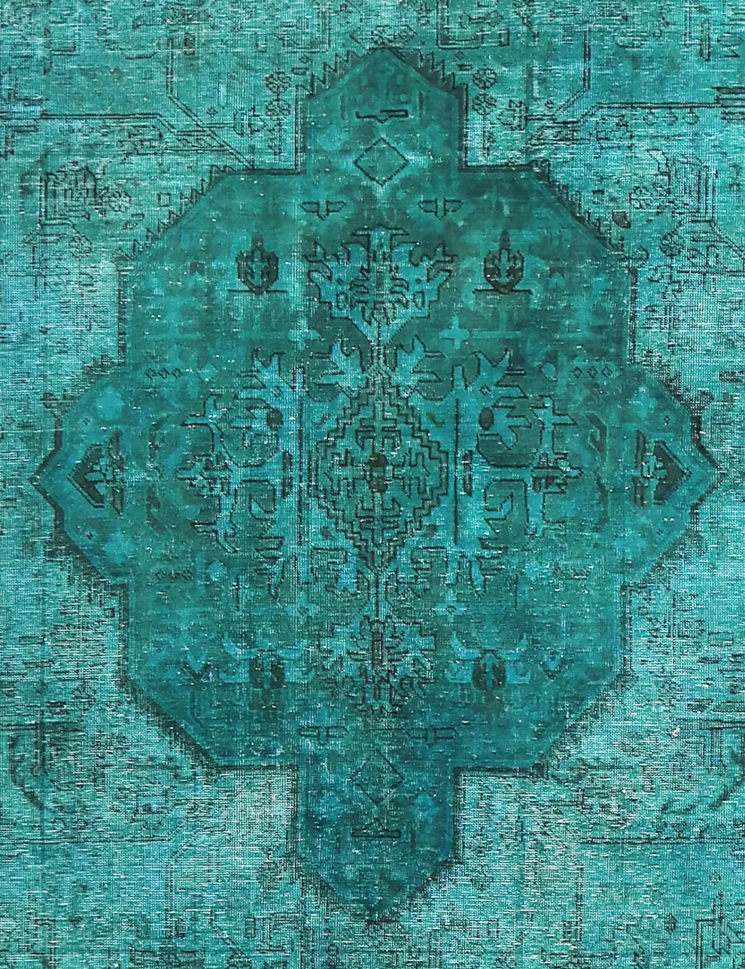 Türkis Persien Persischer Vintage Teppich 184 x 184 cm - Einzigartiger handgefertigter Teppich