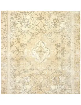 Beige Türkei Vintage Teppich 270 x 270 cm