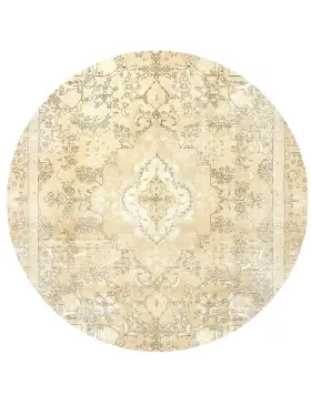 Beige Türkei Vintage Teppich 270 x 270 cm