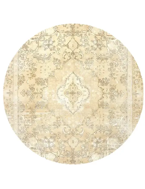 Beige Turkki vintage matot 270 x 270 cm