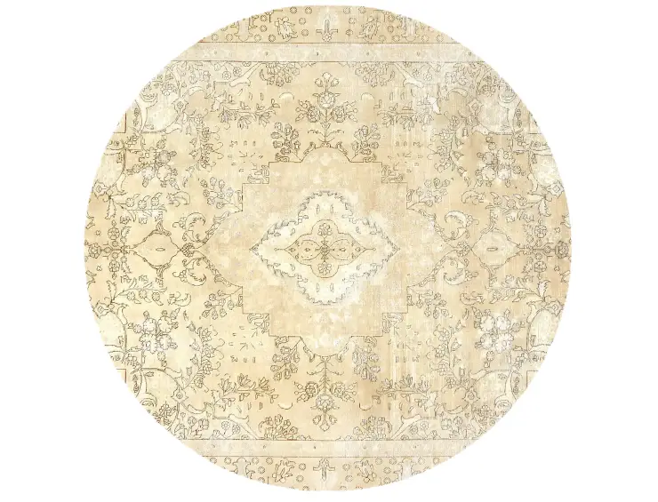 Beige Türkei Vintage Teppich 270 x 270 cm