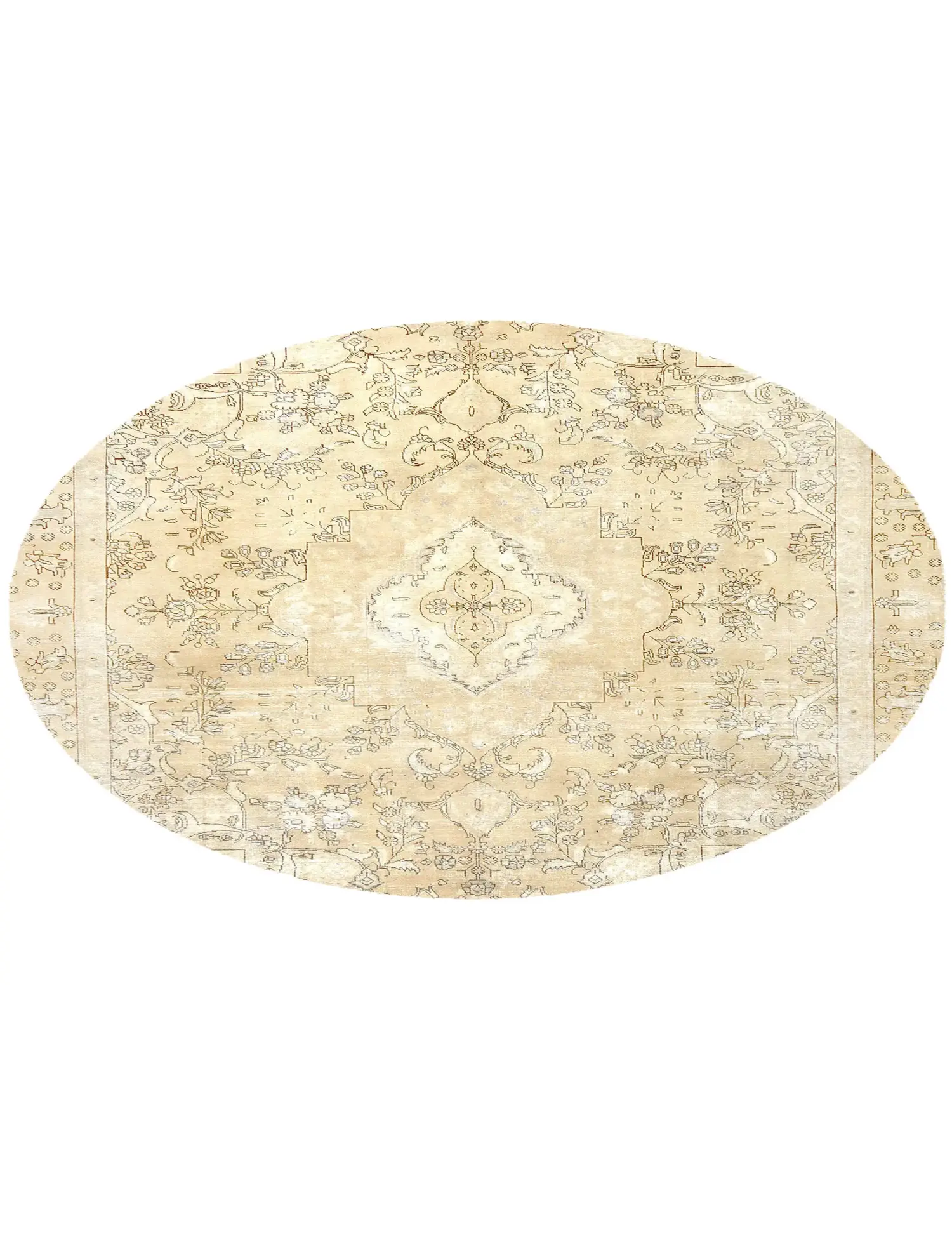 Beige Türkei Vintage Teppich 270 x 270 cm - Einzigartiger handgefertigter Teppich