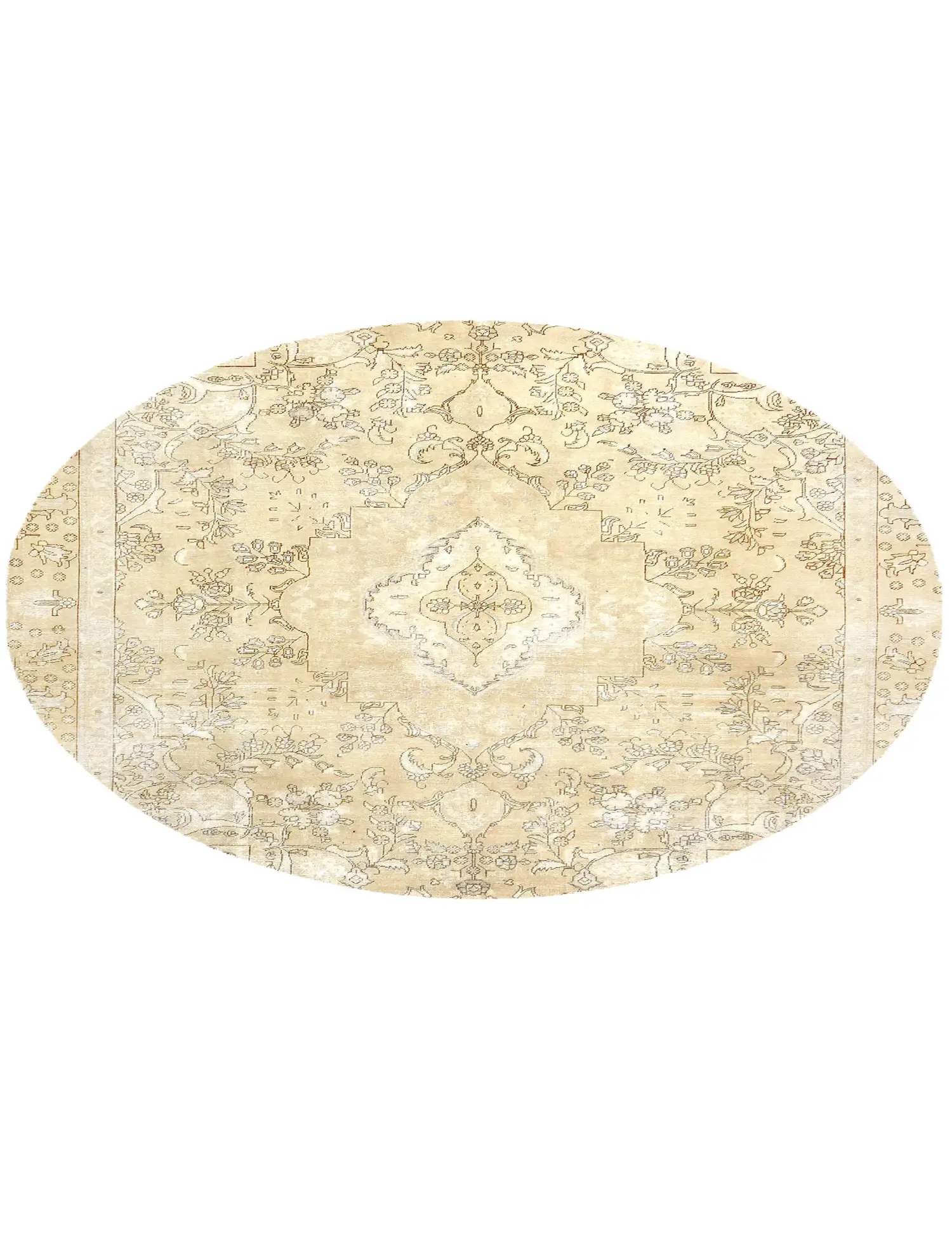 Beige Türkei Vintage Teppich 270 x 270 cm - Einzigartiger handgefertigter Teppich