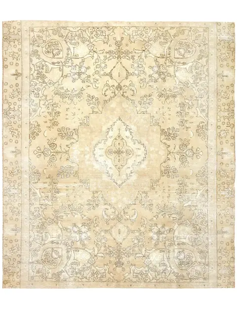 Beige Türkei Vintage Teppich 320 x 270 cm