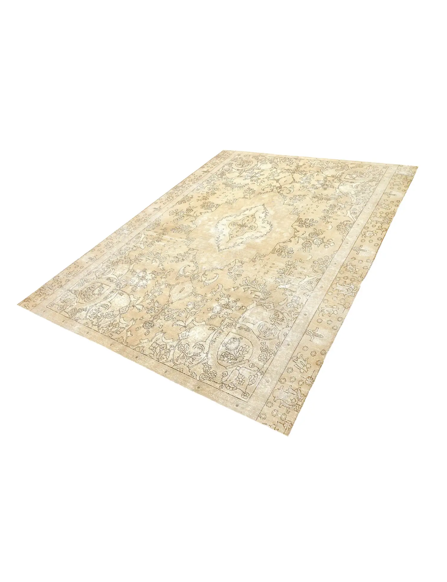 Beige Türkei Vintage Teppich 320 x 270 cm - Einzigartiger handgefertigter Teppich