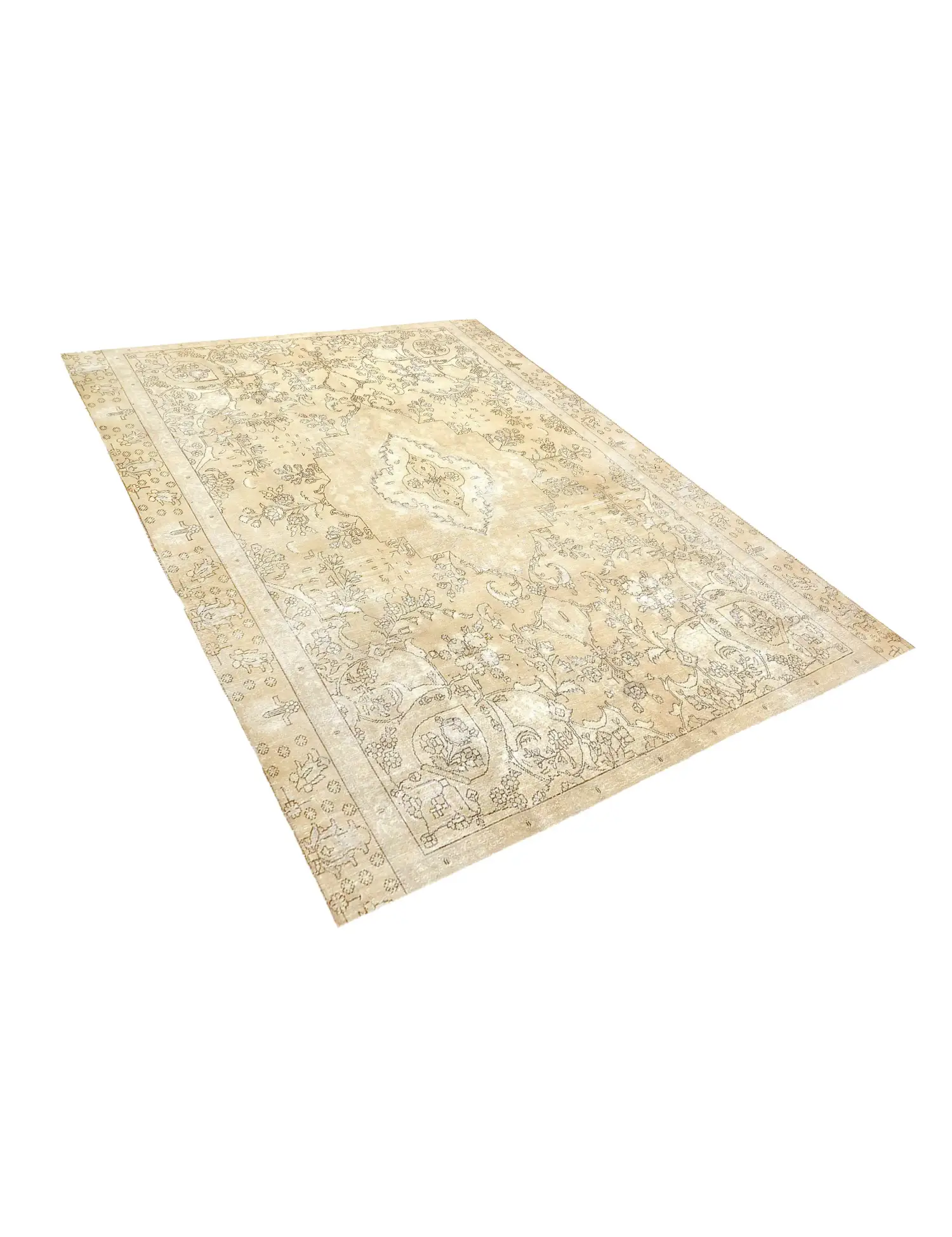 Beige Türkei Vintage Teppich 320 x 270 cm - Einzigartiger handgefertigter Teppich