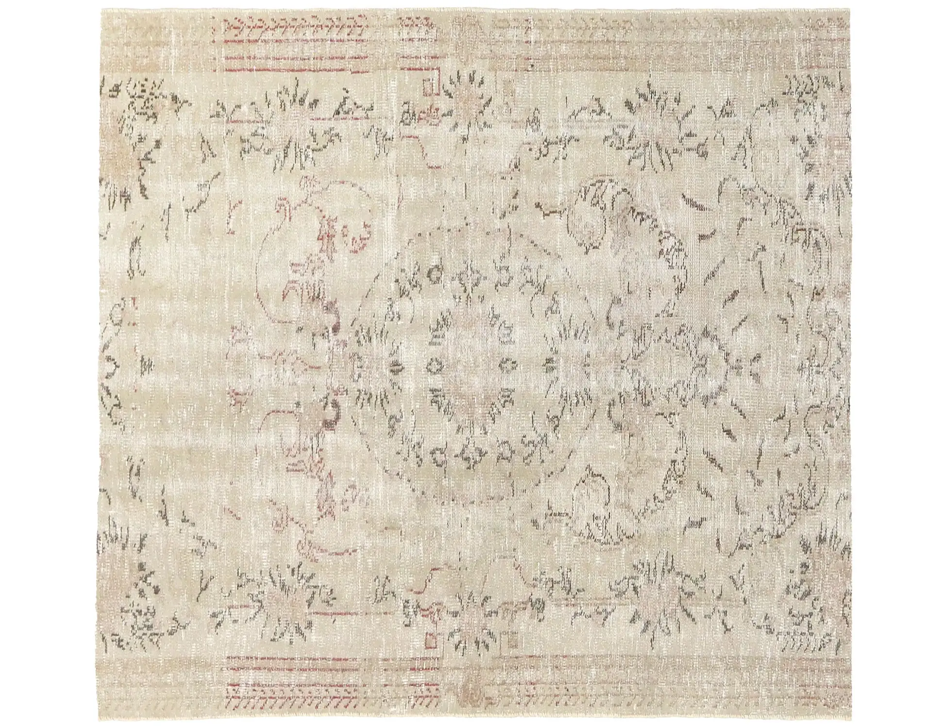 Grau Türkei Vintage Teppich 145 x 145 cm