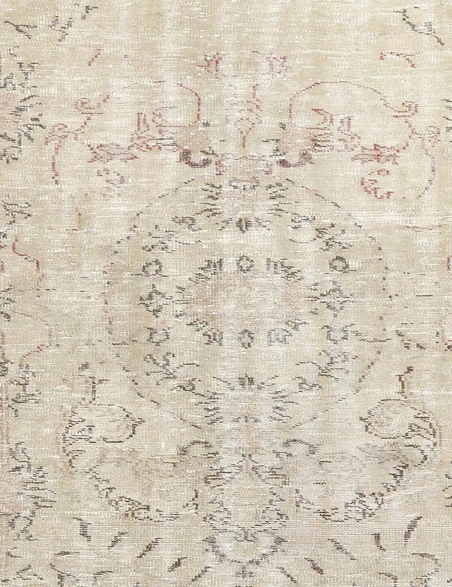 Grau Türkei Vintage Teppich 145 x 145 cm - Einzigartiger handgefertigter Teppich