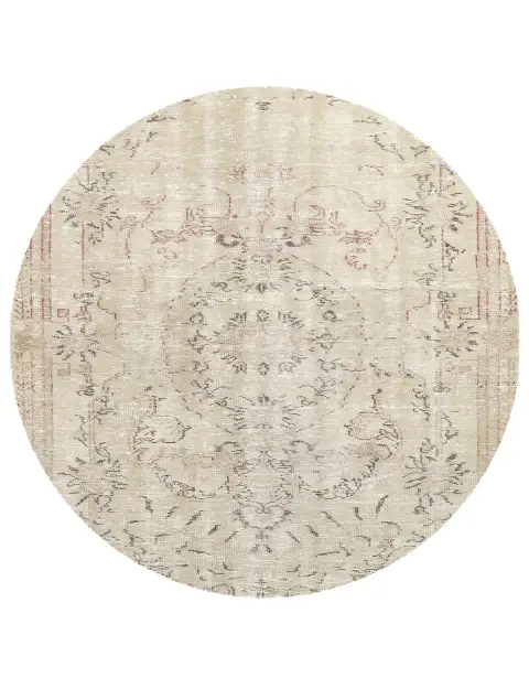 Grau Türkei Vintage Teppich 145 x 145 cm