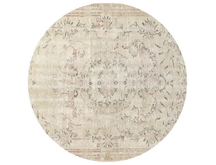 Grau Türkei Vintage Teppich 145 x 145 cm