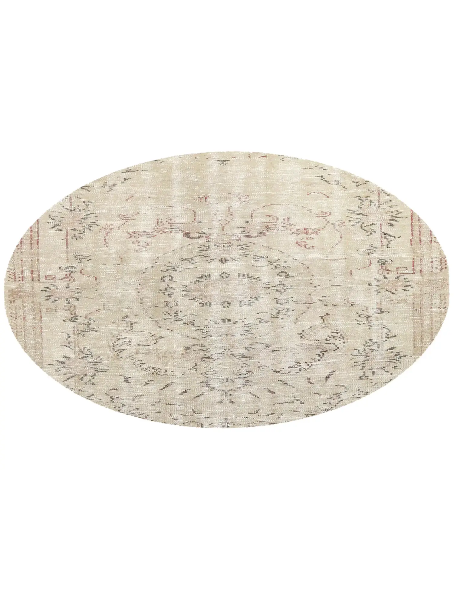 Grau Türkei Vintage Teppich 145 x 145 cm - Einzigartiger handgefertigter Teppich