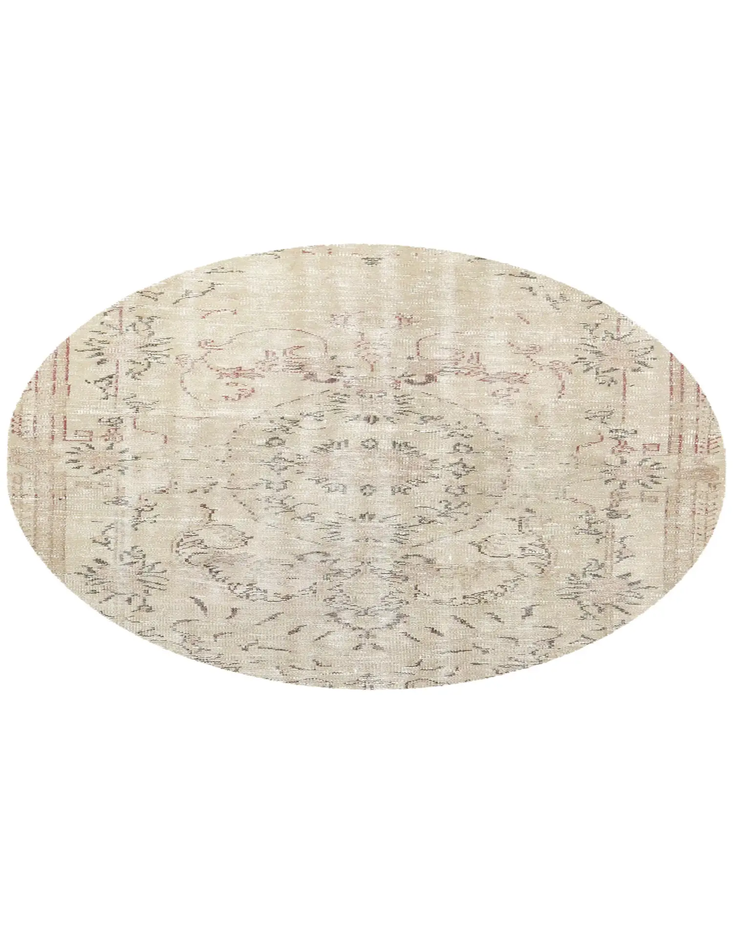 Grau Türkei Vintage Teppich 145 x 145 cm - Einzigartiger handgefertigter Teppich