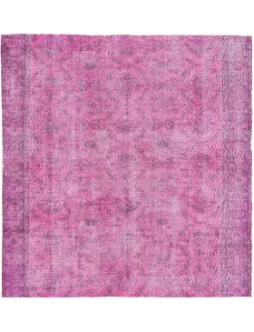 Rosa Turkiet vintage matta 167 x 167 cm