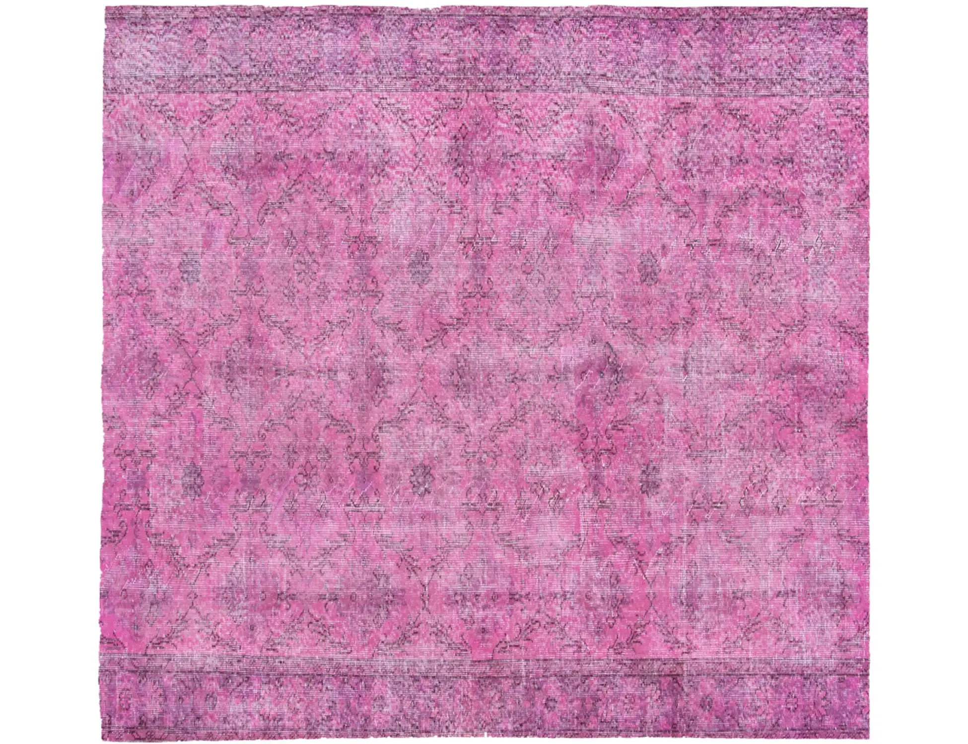 Rosa Türkei Vintage Teppich 167 x 167 cm - Einzigartiger handgefertigter Teppich